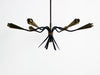 A black and gold 1960's six armed Italian ceiling light
