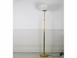 A 1970's Italian brass standing lamp with perspex shade