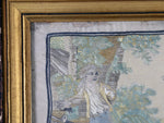 An early 19th C French silk hand embroidered framed country scene