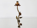 A rare and beautiful vintage French toleware rose & leaf floor lamp