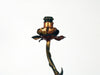 A rare and beautiful vintage French toleware rose & leaf floor lamp