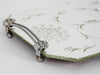 1930s French Etched Mirrored Tray with Chrome Handles