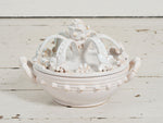 A rare ornate white 19th Century French ceramic crown shaped dish