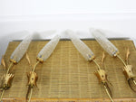 A pair of 1960's retro brass and glass wall lights 4 available